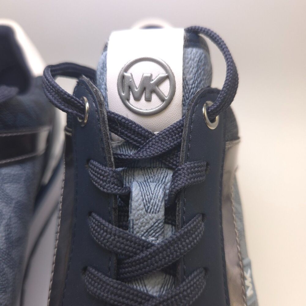 Michael Kors Maddy Logo Trainer Admiral Blue Sneakers Women 10M 49F0MAFS3B NIB - Picture 9 of 10
